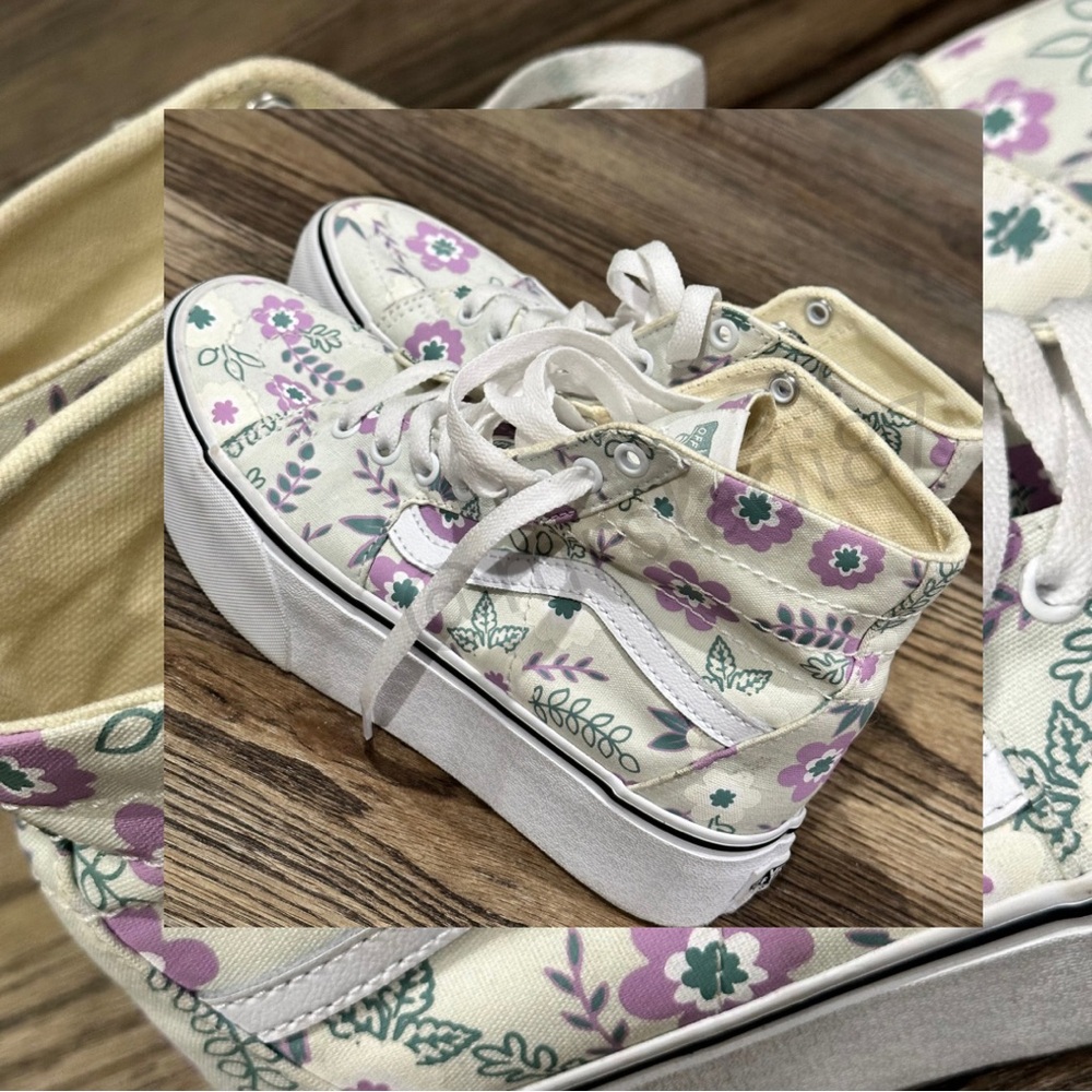 Vans Sk8-HI Max Stackform Tapered Pastel Floral/Frosted Mint/True White